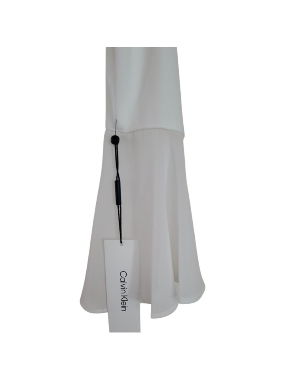 Calvin Klein Sz 4P Ivory White Long Sheer Bell And Button Sleeve Sheath Dress - Picture 12 of 16